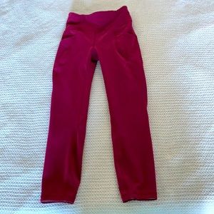 Size 2 maroon lululemon leggings with pocket